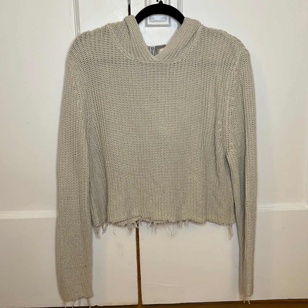 H&M Divided Long Sleeve Sweater Crop with Hood - Size Large
